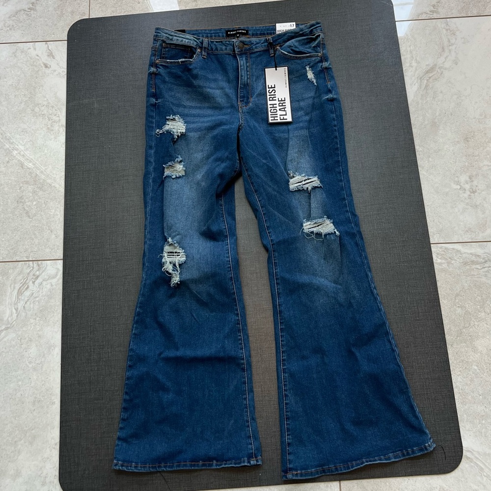 NWT high rise woman’s flare jeans size 17